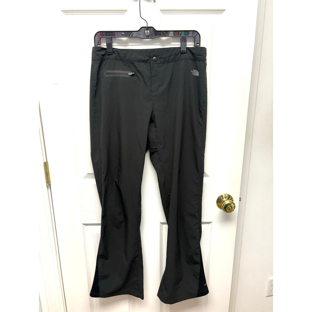 The North Face Pants Running Black Shell Running Drawstring Zip Women's Size 6